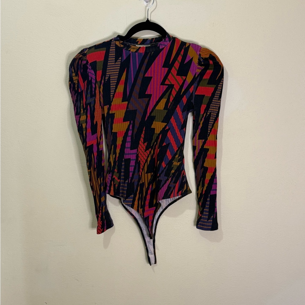 FARM Rio Multicolor Zigzag Long Sleeve Bodysuit
